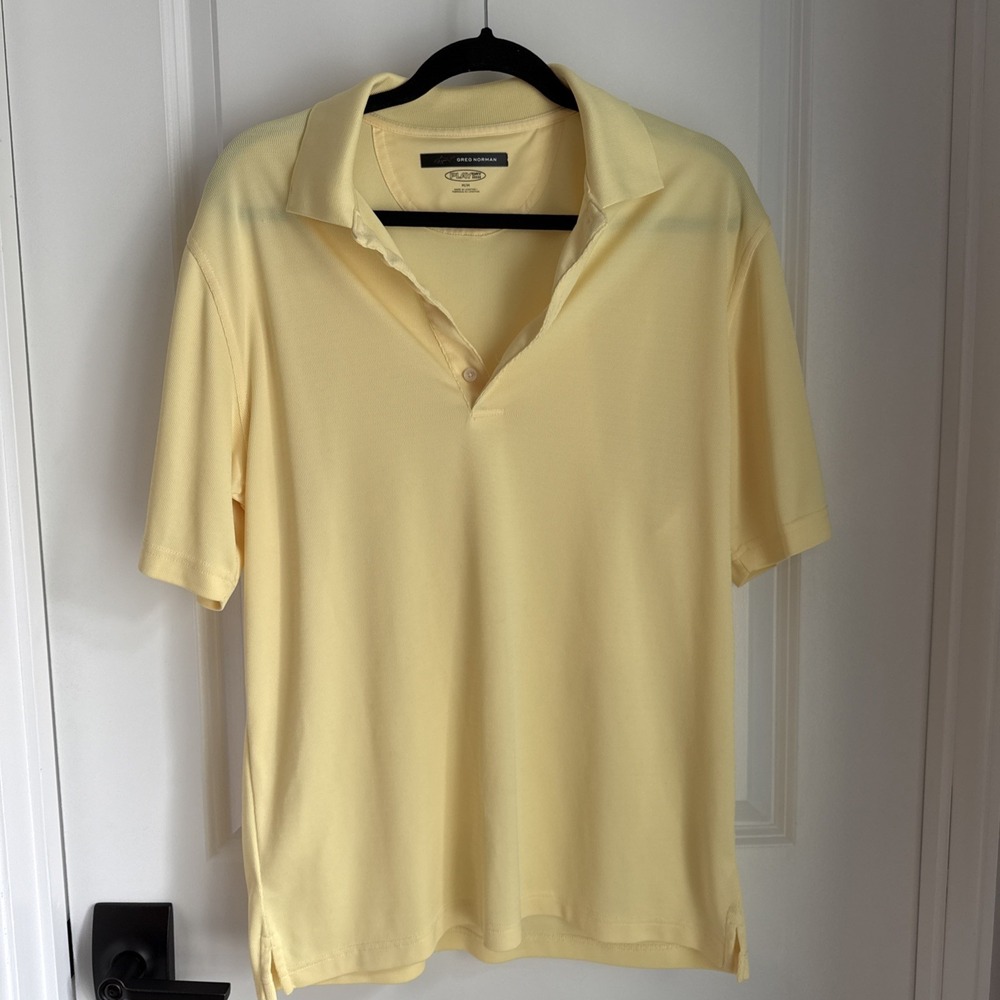 Greg Norman Collection Pale Yellow Polo Shirt - Men's Medium